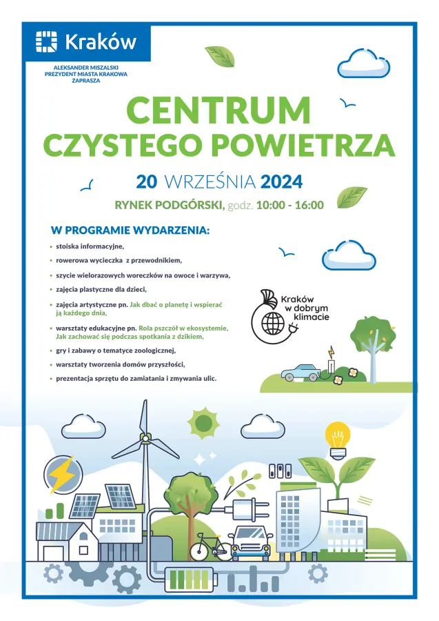 Екологічний захід у Кракові: Центр чистого повітря запрошує на ринок Подґурський